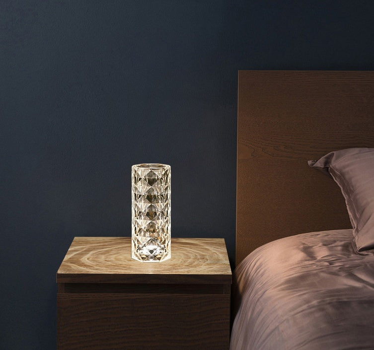 AuraGlow Crystal Table Lamp - Dimmable & USB Rechargeable ( Free Shipping )