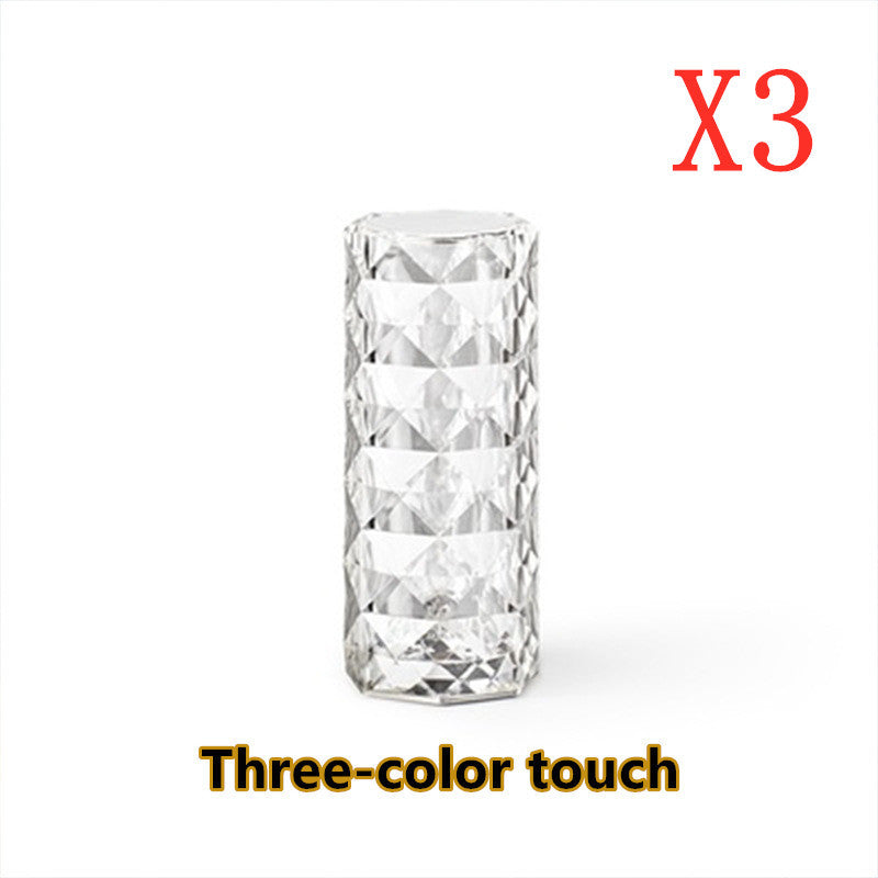 AuraGlow Crystal Table Lamp - Dimmable & USB Rechargeable ( Free Shipping )