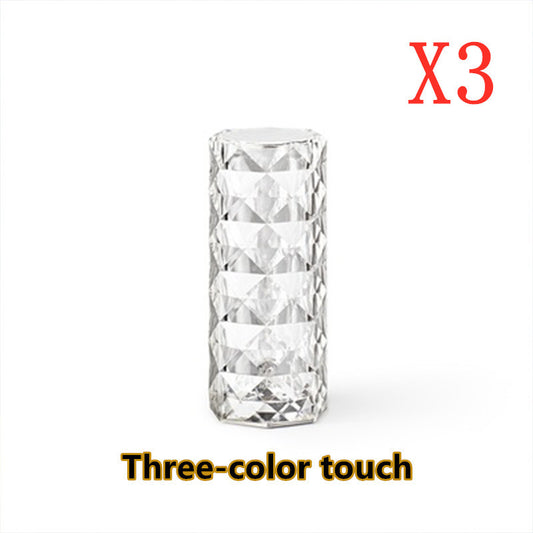 AuraGlow Crystal Table Lamp - Dimmable & USB Rechargeable ( Free Shipping )