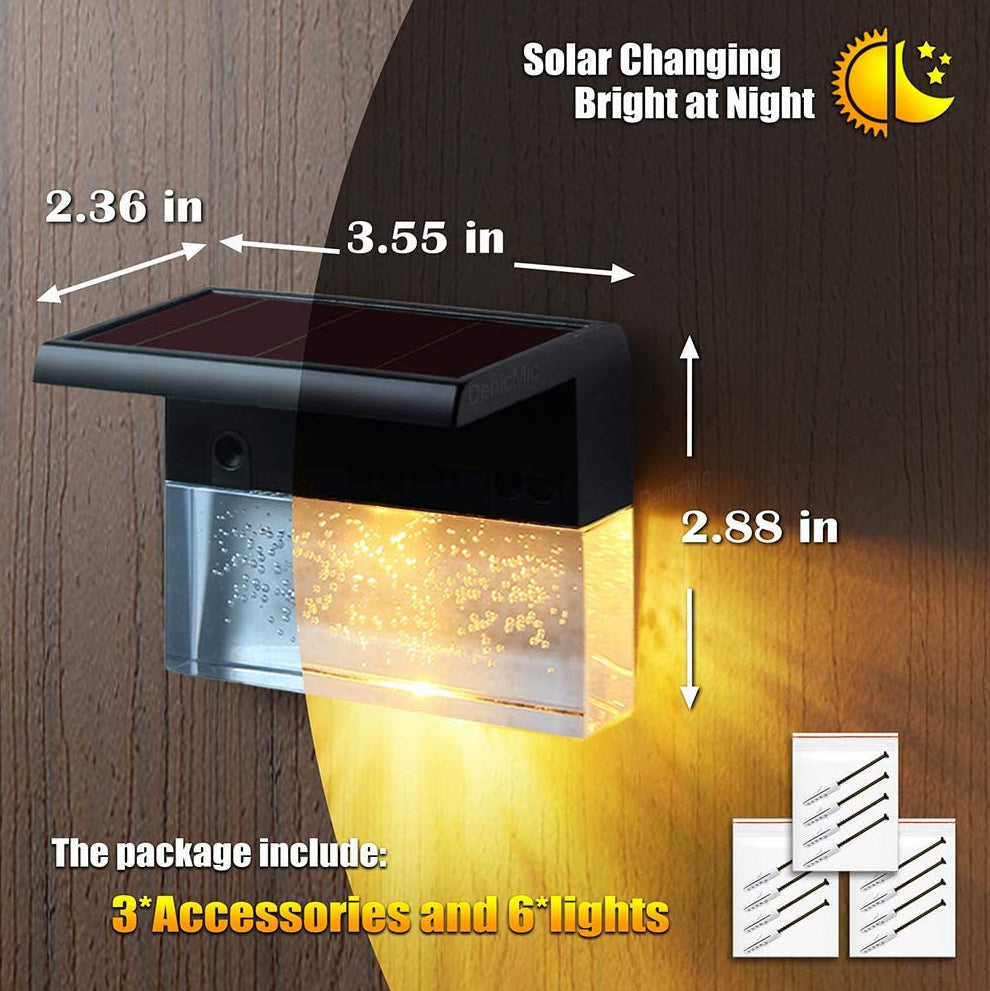 Waterproof RGB LED Solar Fence Light - Outdoor Step & Garden Lamp ( Free Shipping )