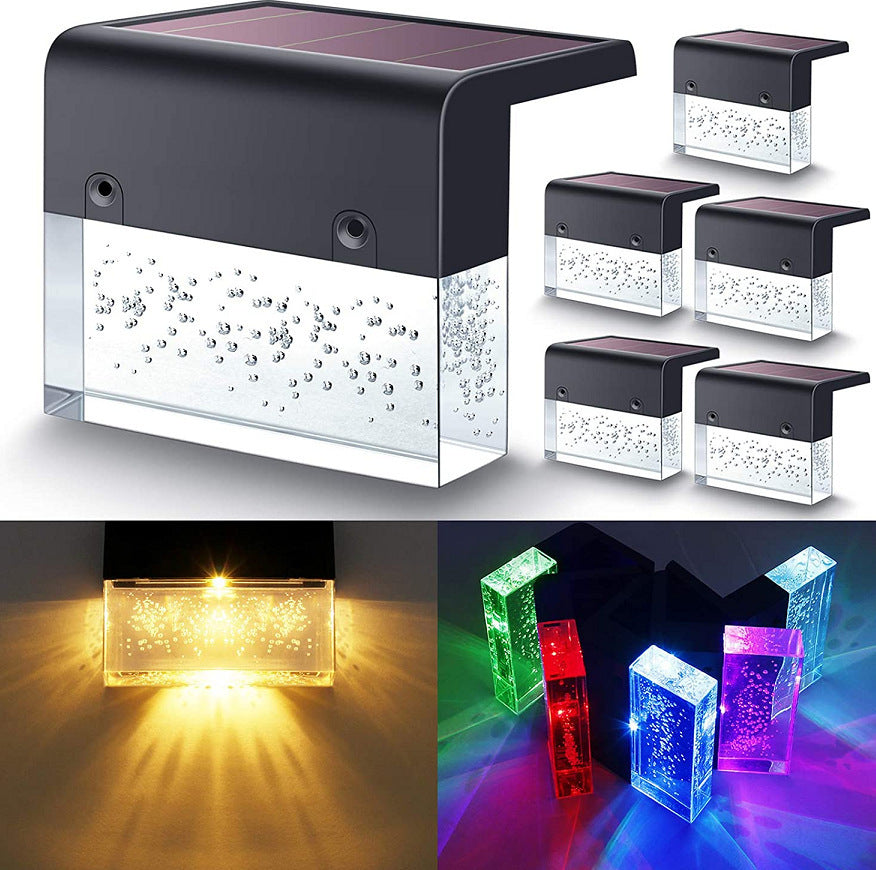 Waterproof RGB LED Solar Fence Light - Outdoor Step & Garden Lamp ( Free Shipping )