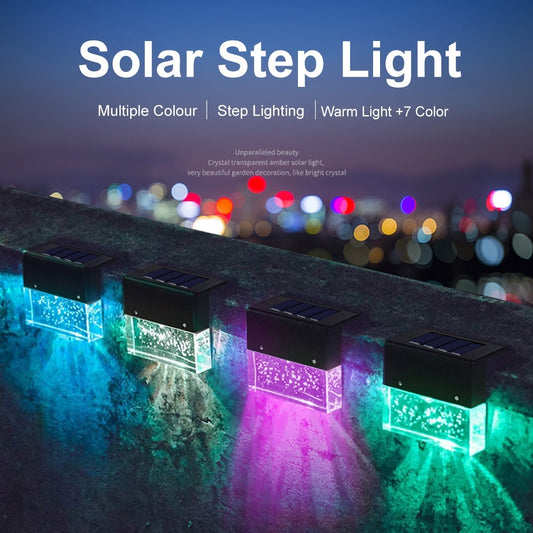 Waterproof RGB LED Solar Fence Light - Outdoor Step & Garden Lamp ( Free Shipping )