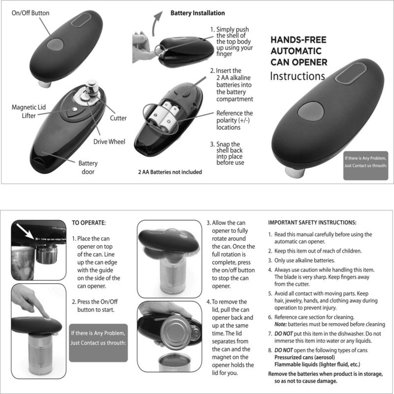 Hands-Free Electric Can Opener  (Free Shipping)