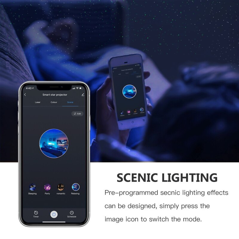 Starry Sky Galaxy Projector Lamp - Smart App & Voice Control ( Free Shipping )