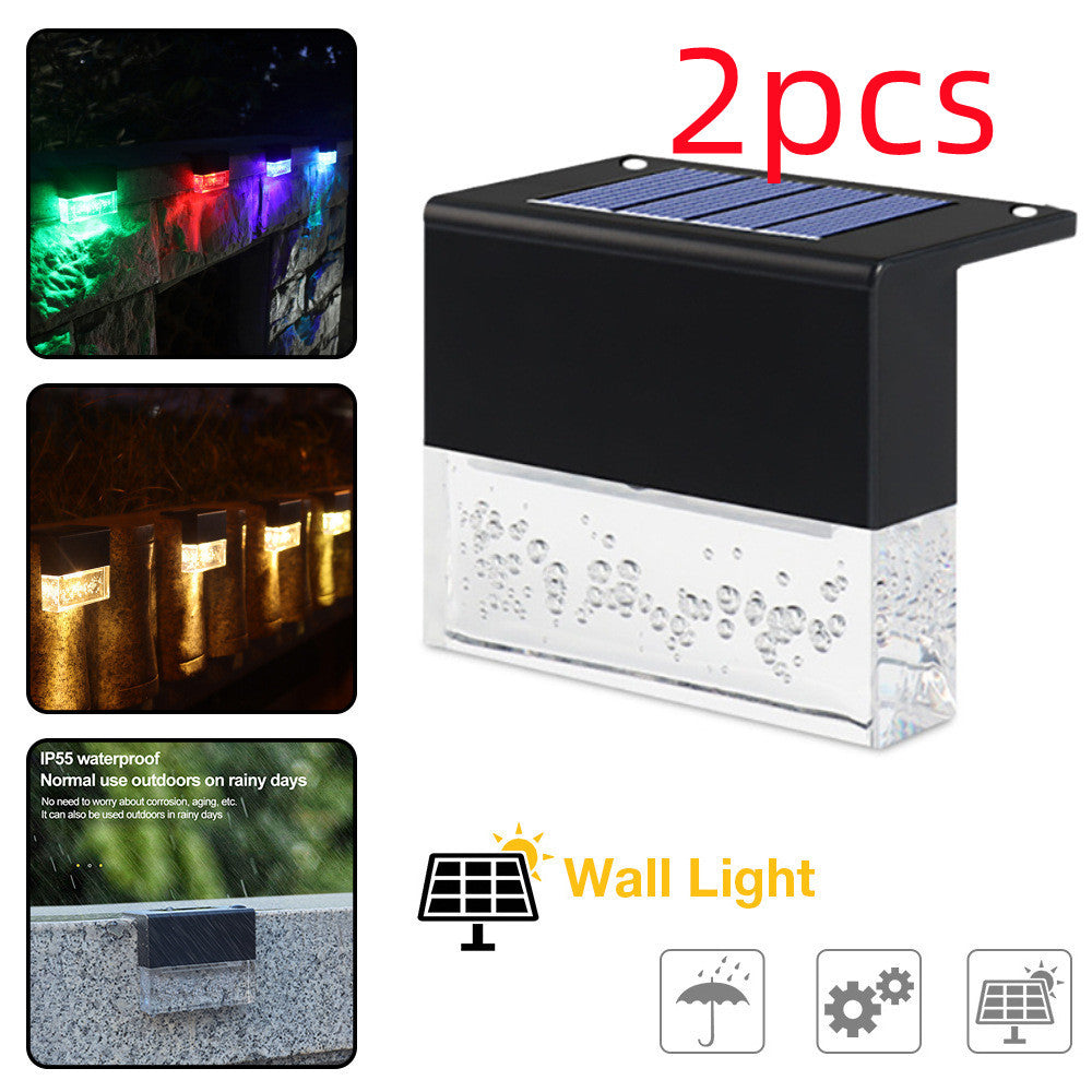 Waterproof RGB LED Solar Fence Light - Outdoor Step & Garden Lamp ( Free Shipping )