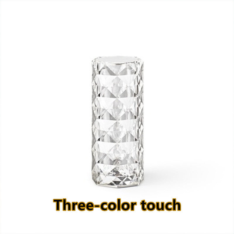 AuraGlow Crystal Table Lamp - Dimmable & USB Rechargeable ( Free Shipping )
