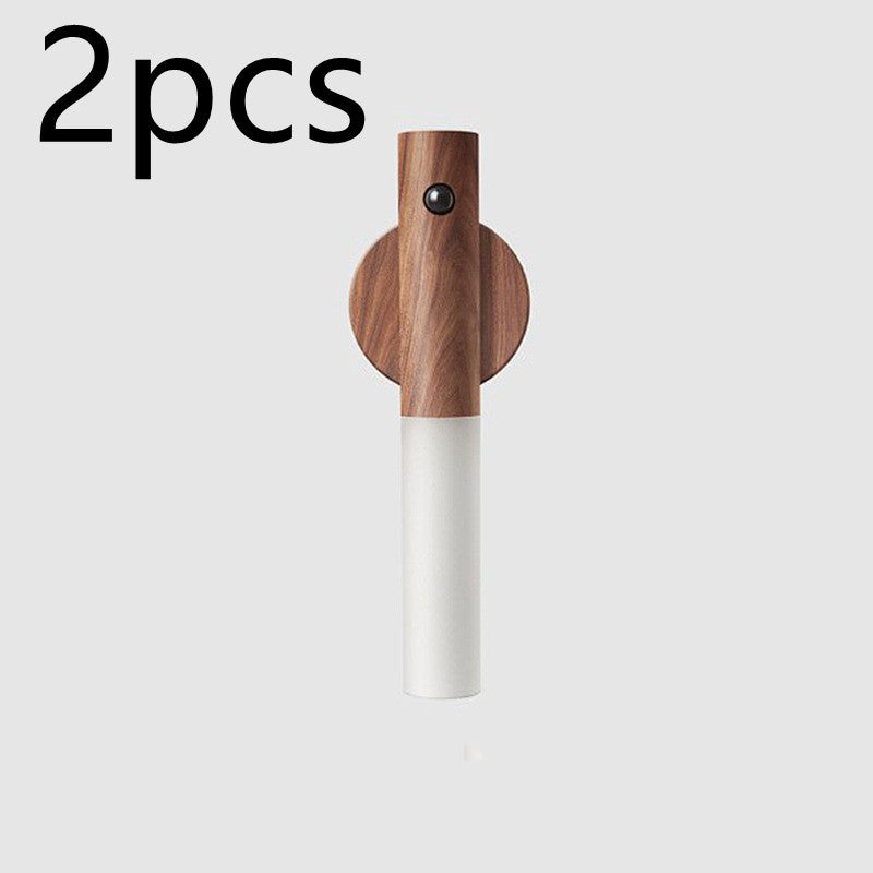 Auto LED USB Magnetic Wood Wireless Night Light Corridors Porch Lights PIR Motion Sensor  ( Free Shipping ) Wall Light Cabinet Lamp