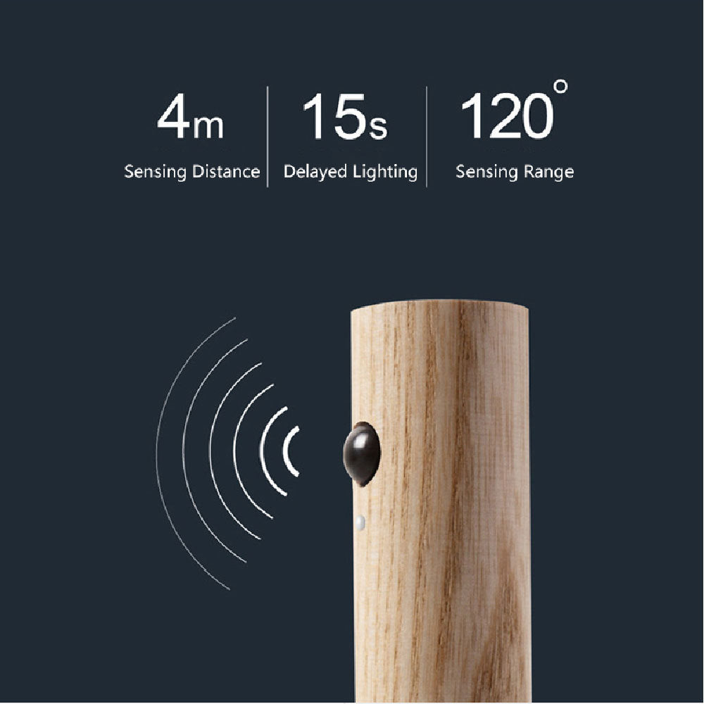 Auto LED USB Magnetic Wood Wireless Night Light Corridors Porch Lights PIR Motion Sensor  ( Free Shipping ) Wall Light Cabinet Lamp
