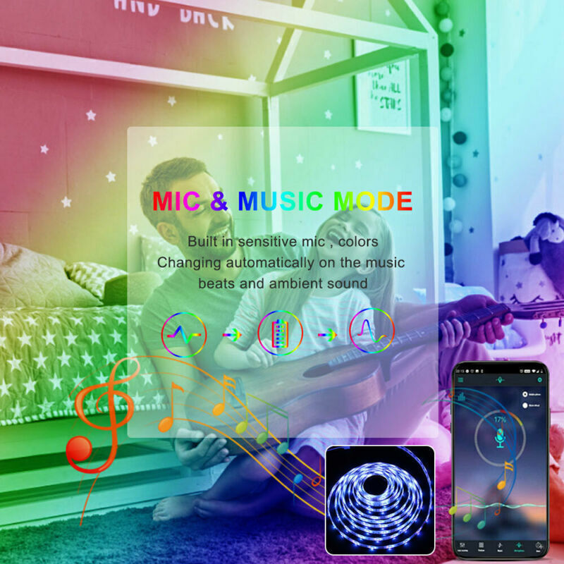 Bluetooth RGB LED Strip Lights - App & Remote Control TV Backlight ( Free Shipping )