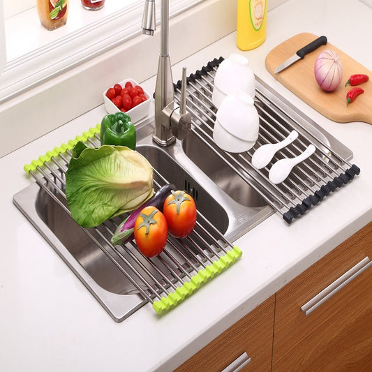 Folding Roll-Up Sink Rack Stainless Steel (Free Shipping)
