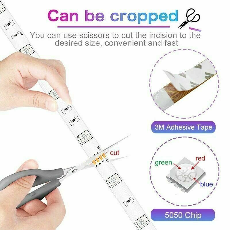Bluetooth RGB LED Strip Lights - App & Remote Control TV Backlight ( Free Shipping )